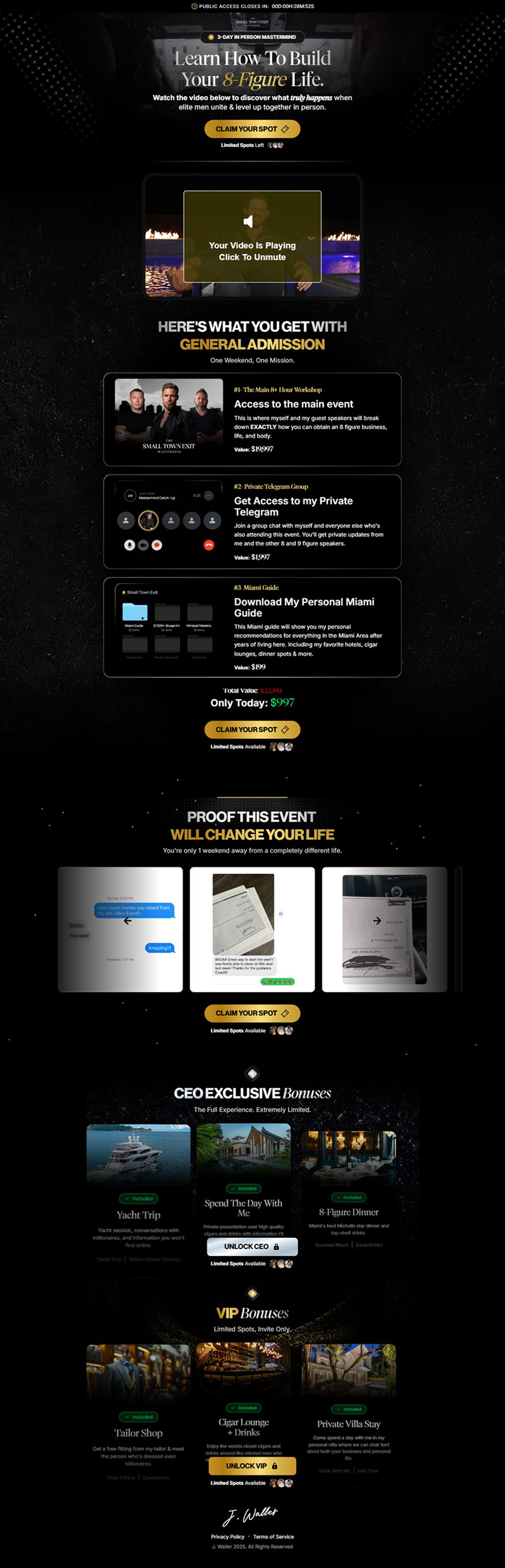 In-Person B2C Mastermind landing page preview